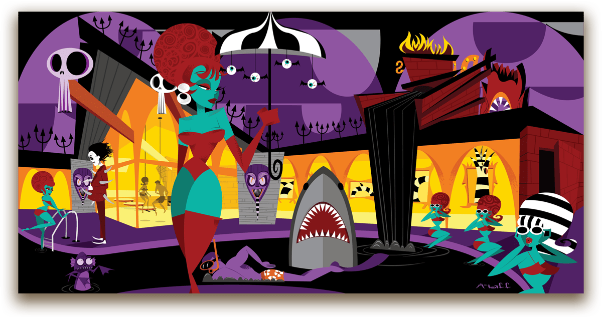 THE BACKSIDE OF INFERNO CANVAS WRAPPED GICLEE PRINT. 15x30 CANVAS